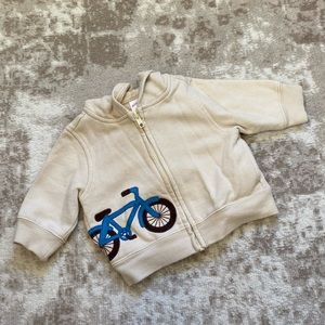 Bicycle appliqué sweatshirt
